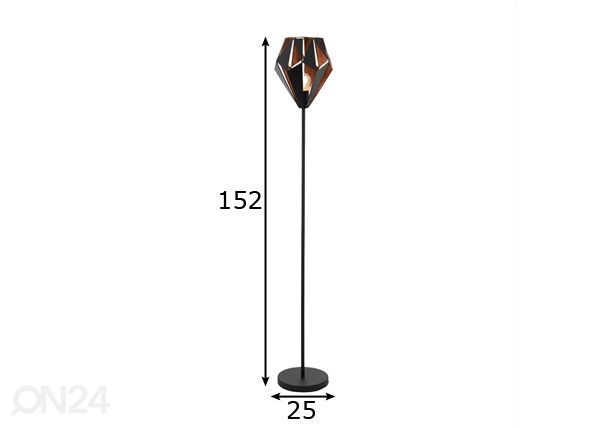 Lattiavalaisin Carlton 1 mitat