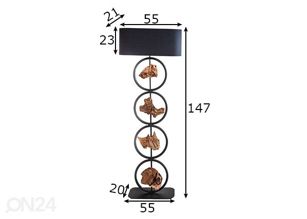 Lattiavalaisin Elements mitat