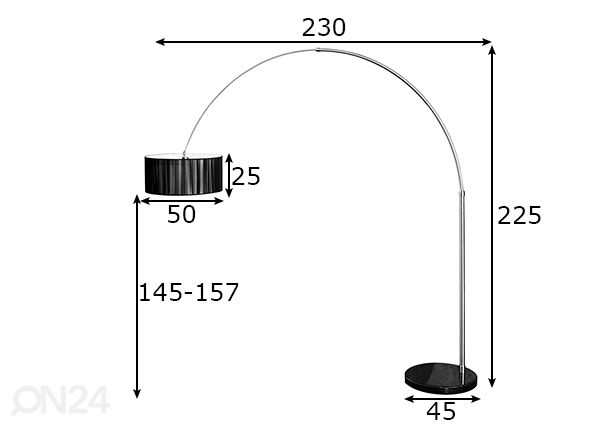 Lattiavalaisin Extenso mitat