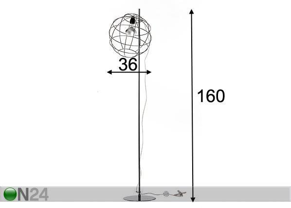 Lattiavalaisin GLOBE mitat