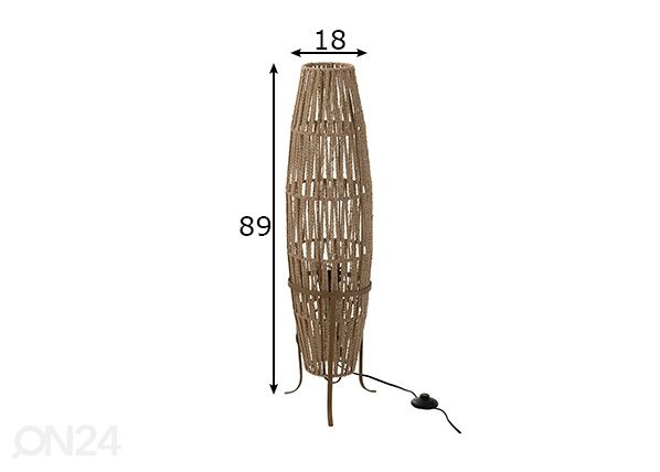 Lattiavalaisin Jute mitat