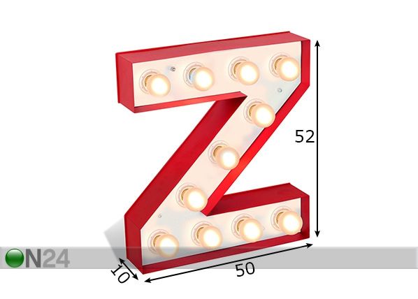 Lattiavalaisin Literki Z mitat