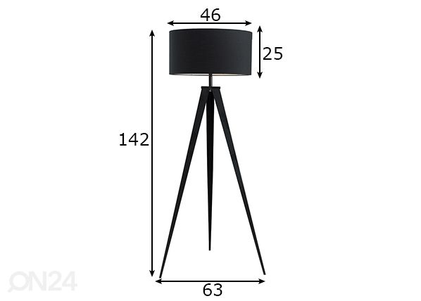Lattiavalaisin Tripod mitat