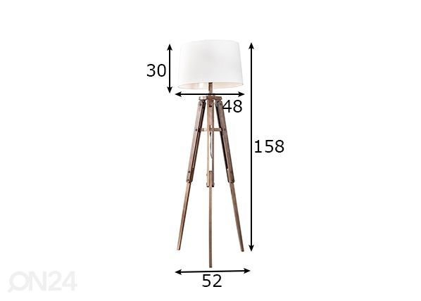 Lattiavalaisin Tripod mitat