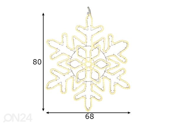 LED-joulutähti Neoled mitat