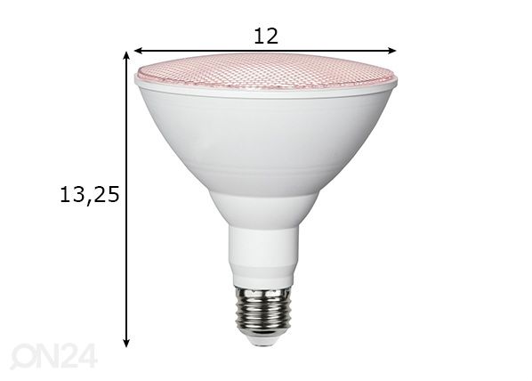 LED-kasvilamppu E27 16 W mitat