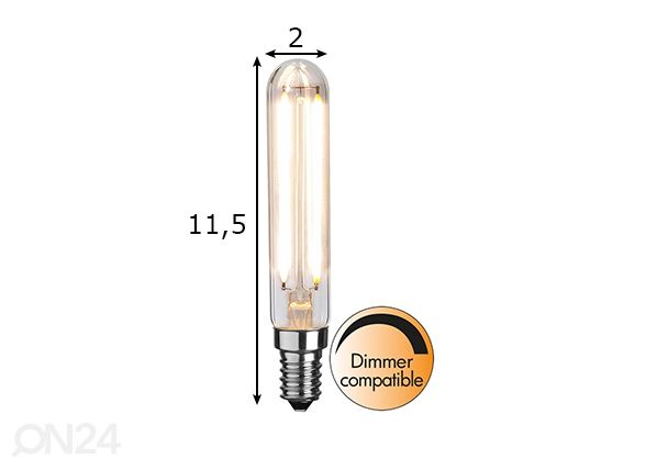 LED-koristelamppu E14, 3.3W mitat