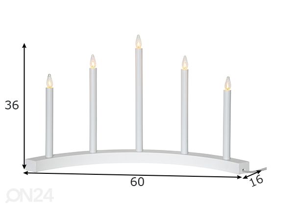 LED-kynttelikkö Accent, valkoinen mitat