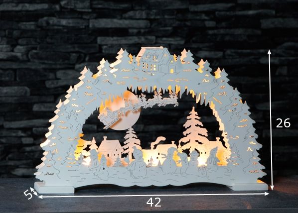 LED kynttelikkö SANTA WITH SLEDGE mitat