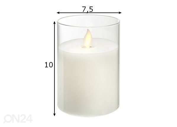 LED kynttilä 10 cm mitat