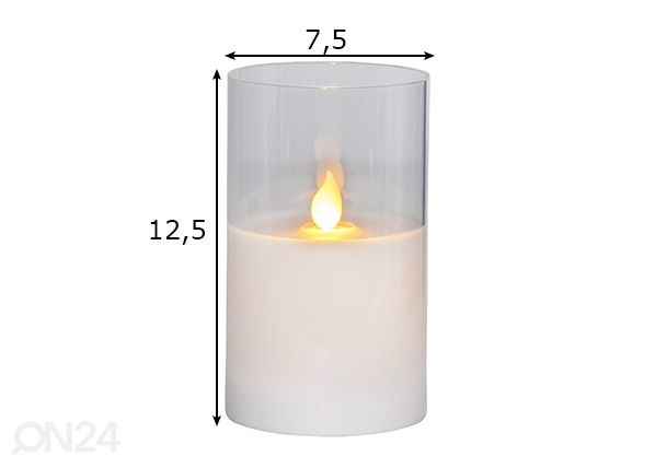 LED kynttilä 12,5 cm mitat