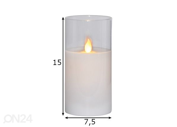 LED kynttilä 15 cm mitat