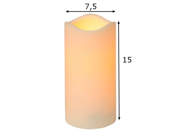 LED kynttilä ajastimella 15 cm mitat