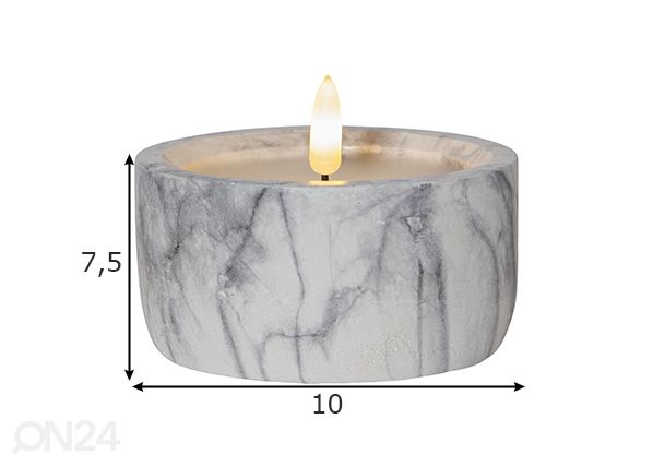 LED-kynttilä Flamme Marble mitat