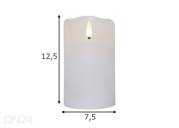 LED-kynttilä Flamme Rustic mitat