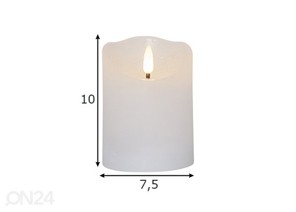LED-kynttilä Flamme Rustic mitat
