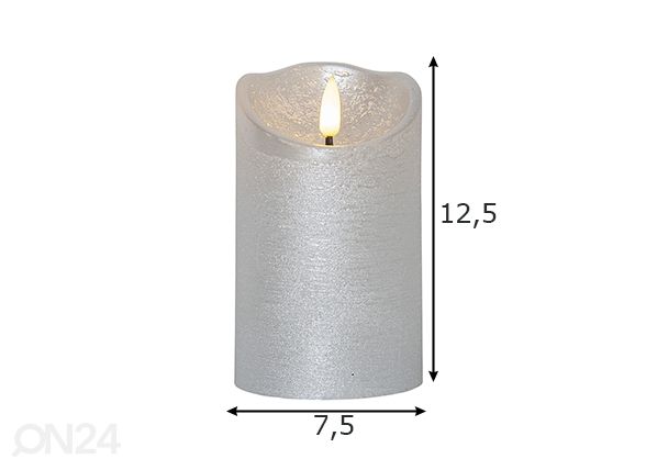LED-kynttilä Flamme Rustic mitat