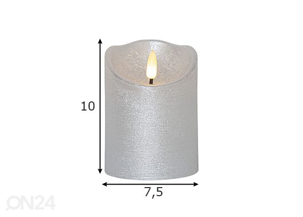 LED-kynttilä Flamme Rustic mitat
