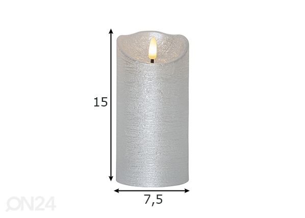 LED-kynttilä Flamme Rustic mitat