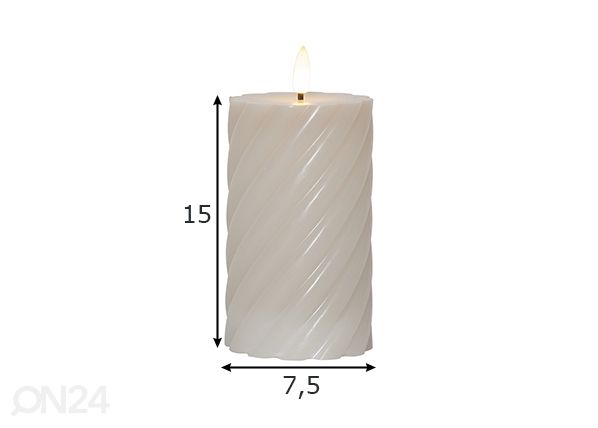 LED-kynttilä Flamme Swirl mitat