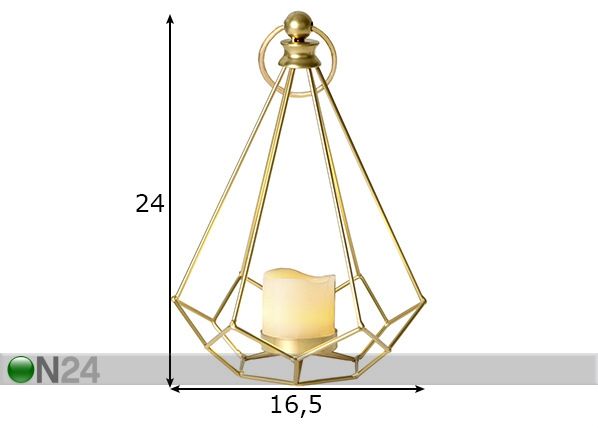 LED kynttilälyhty EDGE mitat