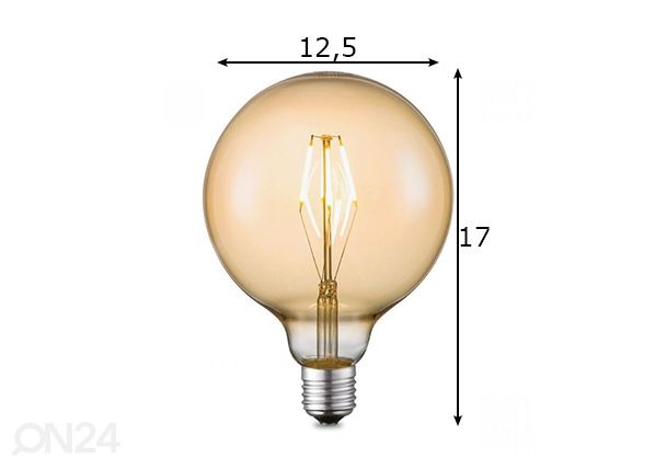 LED lamppu Carbon, E27, 4W mitat