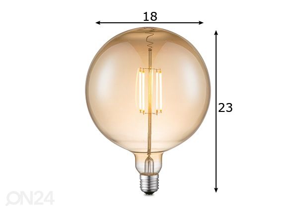 LED lamppu Carbon, E27, 4W mitat
