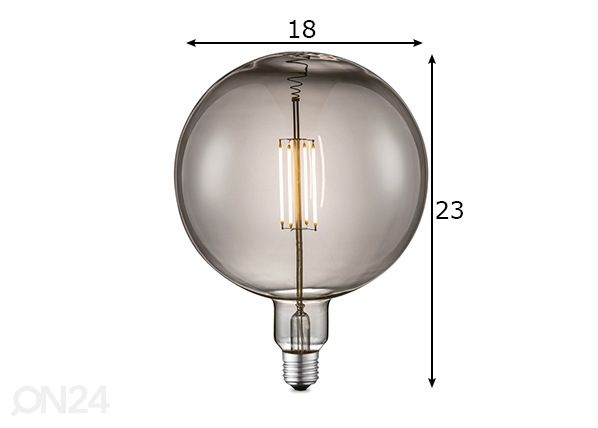 LED lamppu Carbon, E27, 4W mitat