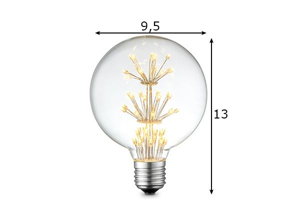 LED-lamppu Crystal, E27, 1,5W mitat