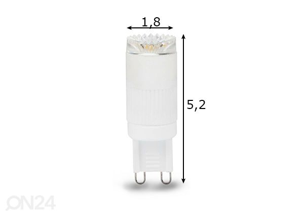 LED-lamppu Cylinder, G9, 2,5W mitat