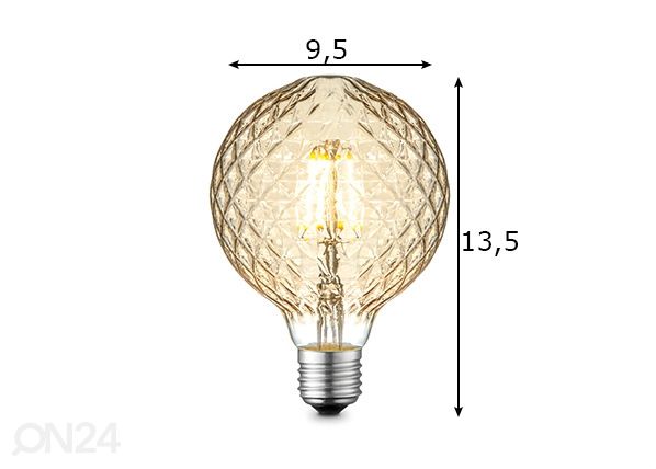 LED-lamppu Deco, E27, 4W mitat