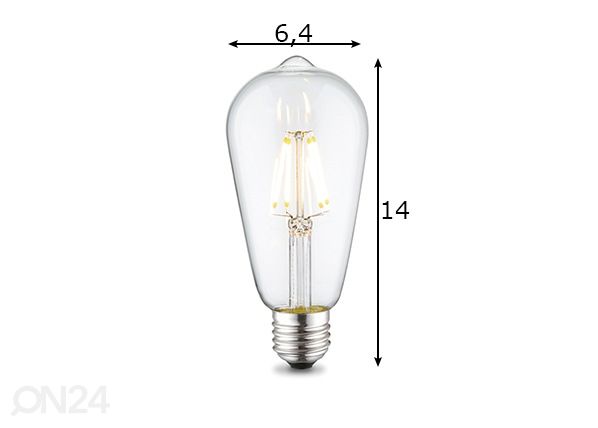 LED-lamppu Drop, E27, 6W mitat