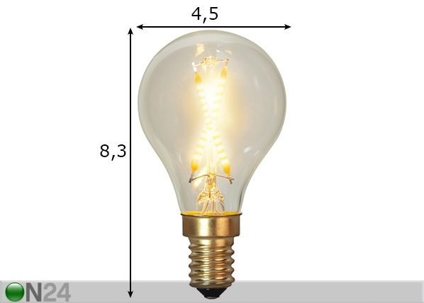 LED lamppu E14 0,5 W mitat