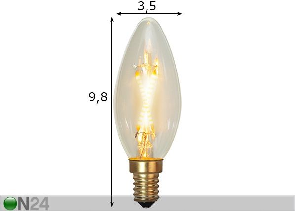 LED lamppu E14 0,5 W mitat