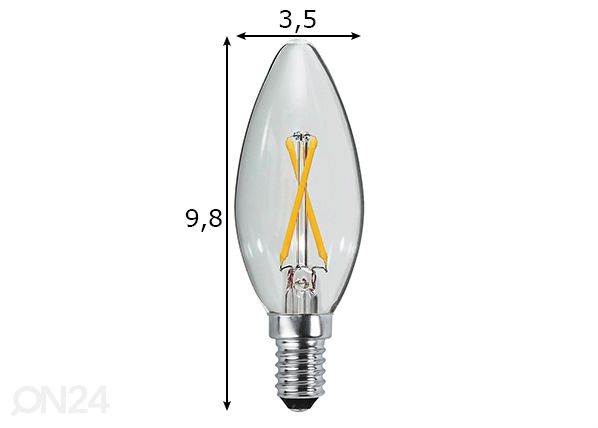 LED-lamppu E14 2,3 W mitat