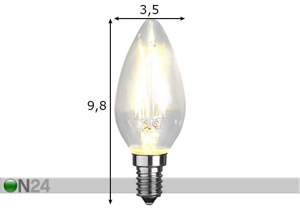 LED-lamppu E14 2 W mitat