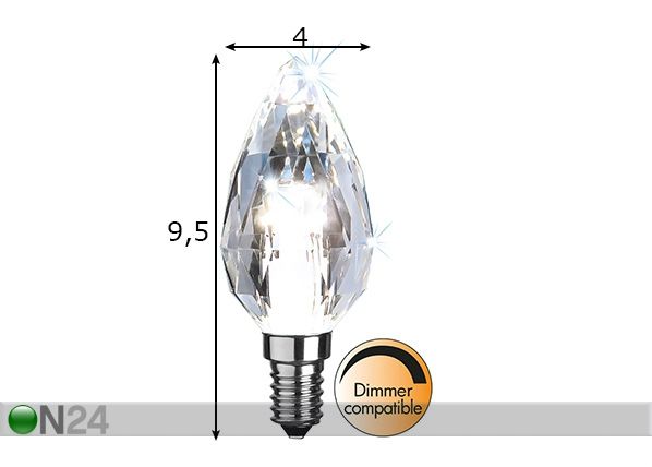 LED lamppu E14 4 W mitat