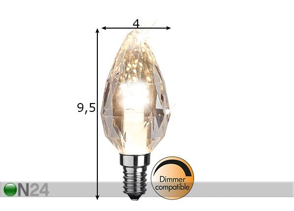 LEd lamppu E14 4 W mitat