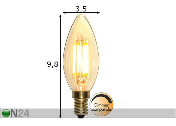 LED-lamppu E14 4 W mitat