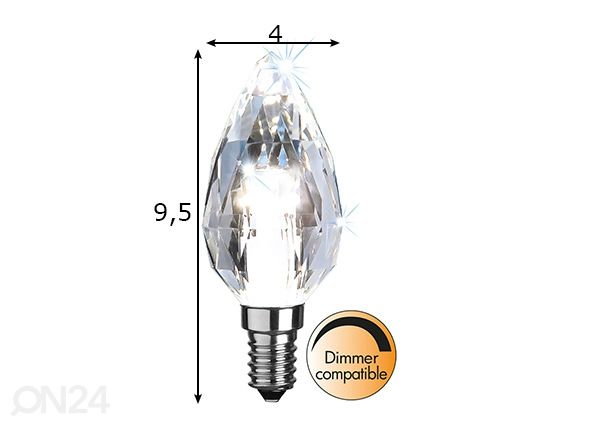 LED lamppu E14, 4 W mitat