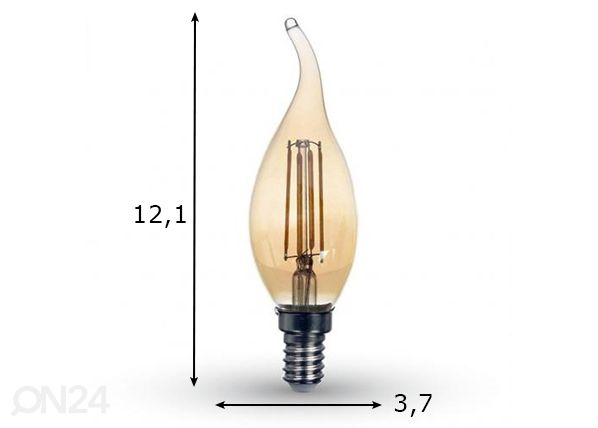 LED-lamppu E14 4 W mitat
