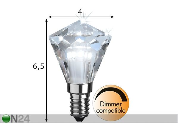 LED lamppu E14 kannalla mitat