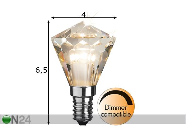 LED lamppu E14 kannalla mitat