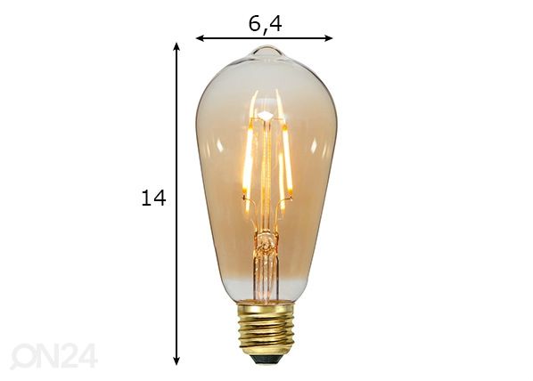 LED lamppu E27 2,3 W mitat