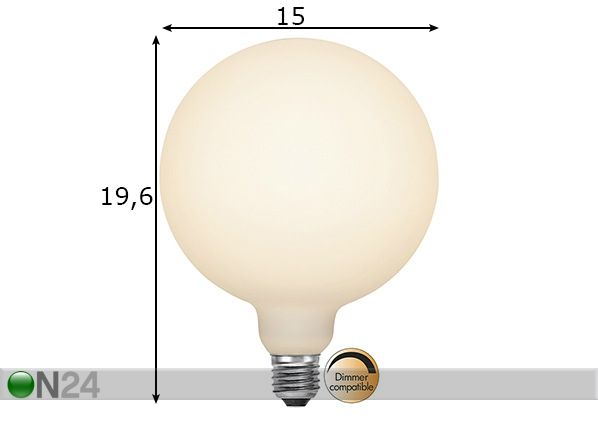 LED lamppu E27 6 W mitat