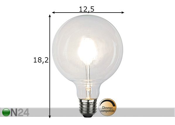 LED lamppu E27 6 W mitat