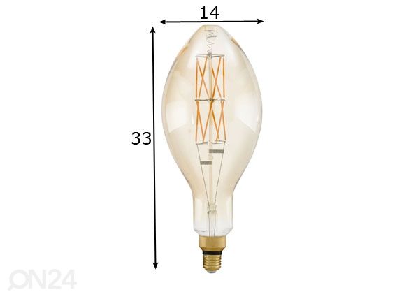 LED lamppu E27 8 W mitat