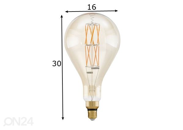 LED lamppu E27 8 W mitat