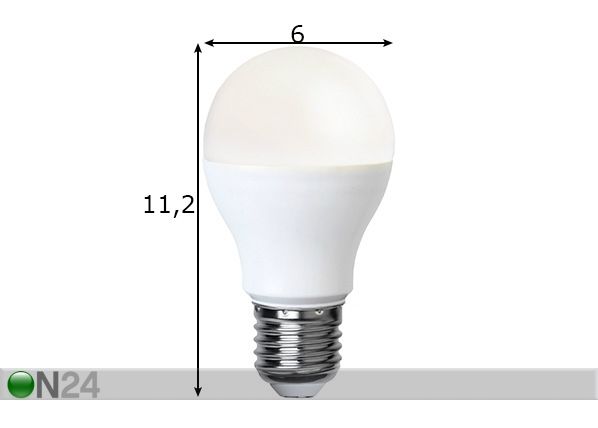 LED lamppu E27 9 W mitat
