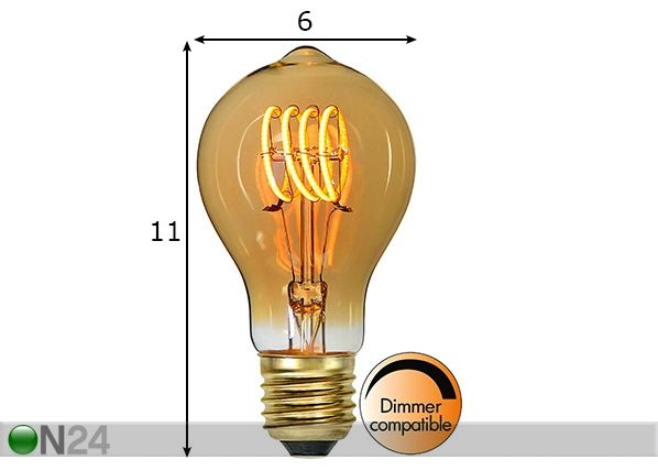 LED lamppu E27 kannalla mitat
